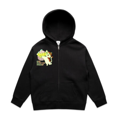 Cute Cat Cupcake Design - Youth Relax Zip Hood Thumbnail