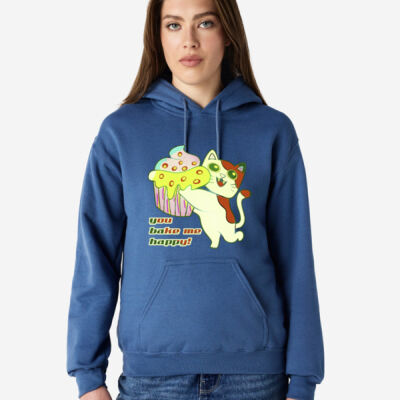 Cute Cat Cupcake Design - Adult Hooded Sweatshirt Thumbnail