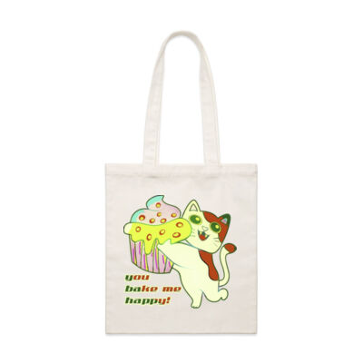 Cute Cat Cupcake Design - Hemp Tote Thumbnail