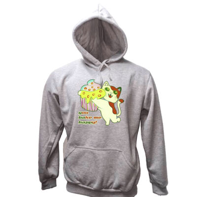 Cute Cat Cupcake Design - Unisex Adults Pull Over Hoodie Thumbnail