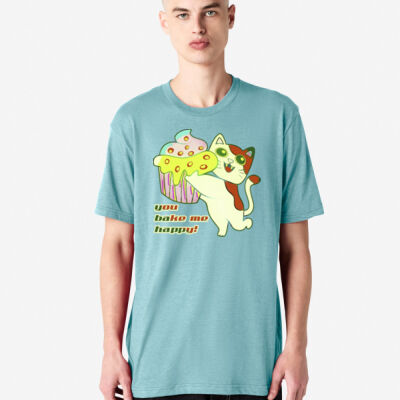 Cute Cat Cupcake Design - CVC Unisex T-Shirt Thumbnail