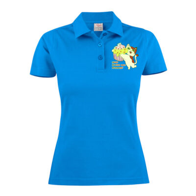 Cute Cat Cupcake Design - Surf Women's Cotton Polo Thumbnail