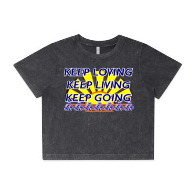  positive quote - Wo's Stone Wash Heavy Crop Tee Thumbnail