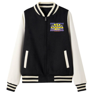  positive quote - 500gsm Women's/Junior Wool Blend Soft Shell Varsity Jacket Thumbnail