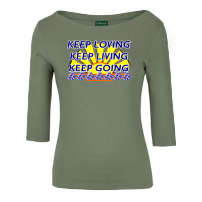  positive quote - C of C Ladies 3/4 Sleeve Boat Neck Tee Thumbnail