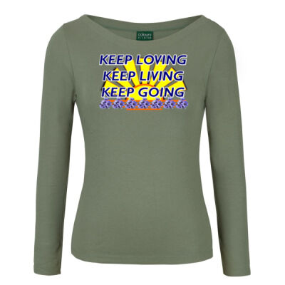  positive quote - C of C Ladies L/S Boat Neck Tee Thumbnail