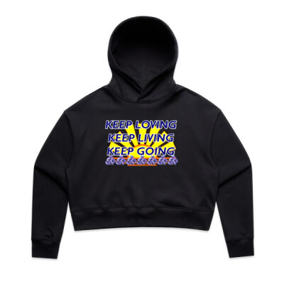  positive quote - Wo's Relax Crop Hood Thumbnail