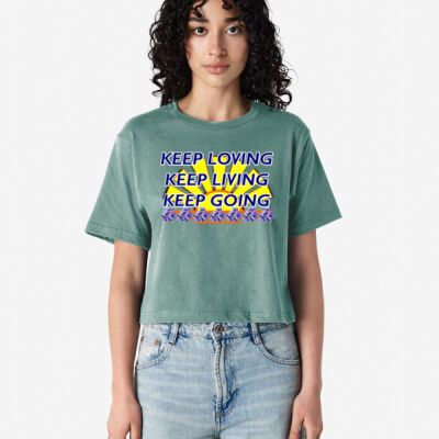 positive quote - Fine Jersey Women's Boxy Cropped T-Shirt Thumbnail