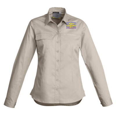  positive quote -  Womens Lightweight Tradie Long Sleeve Shirt Thumbnail