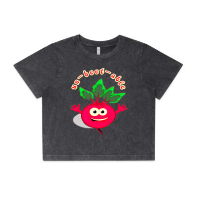 Un‑beet‑able - Wo's Stone Wash Heavy Crop Tee Thumbnail