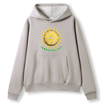 Tropical Pineapple Sun - Womens/Juniors Kangaroo Pocket Hoodies Max (Print Area) Thumbnail