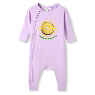 Tropical Pineapple Sun - Hooded Organic Cotton Baby Suit Thumbnail