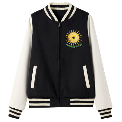 Tropical Pineapple Sun - 500gsm Women's/Junior Wool Blend Soft Shell Varsity Jacket Thumbnail