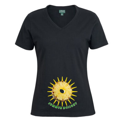 Tropical Pineapple Sun - C Of C Ladies V Neck Tee Thumbnail