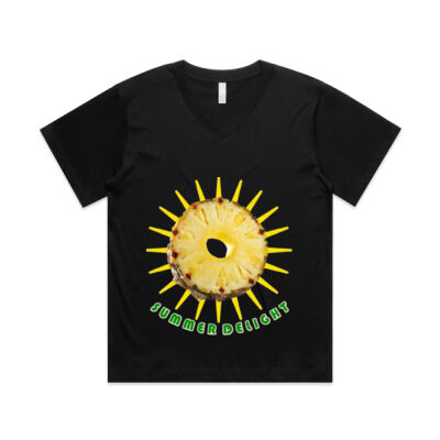 Tropical Pineapple Sun - Wo's Martina V Neck Tee Thumbnail