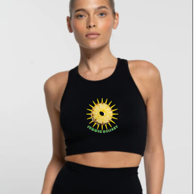 Tropical Pineapple Sun - Cropped Tank - Onyx Thumbnail