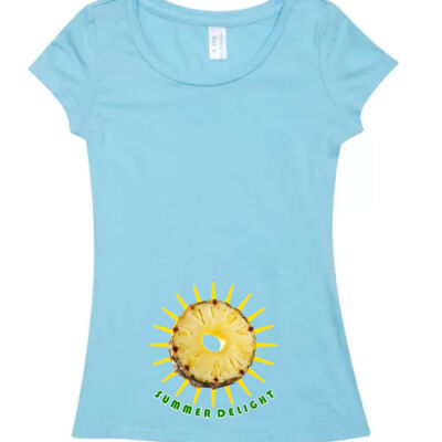 Tropical Pineapple Sun - Womens Cotton/Spandex T-shirt Thumbnail