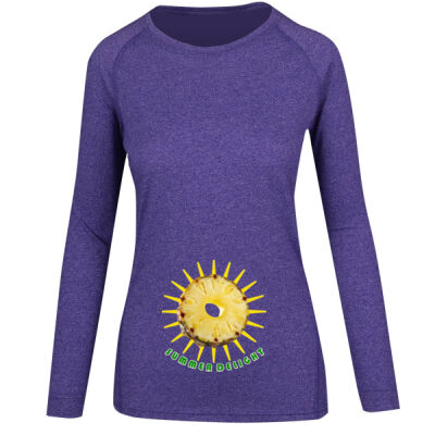 Tropical Pineapple Sun - Womens Greatness Heather Long Sleeve T-shirt Thumbnail