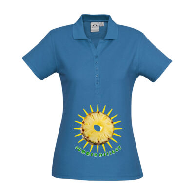 Tropical Pineapple Sun - Womens Crew Short Sleeve Polo Thumbnail