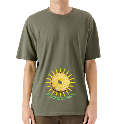 Tropical Pineapple Sun - Sueded Unisex Crewneck T-Shirt Thumbnail
