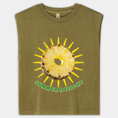 Tropical Pineapple Sun - Women's Garment Dyed Muscle Tee Thumbnail