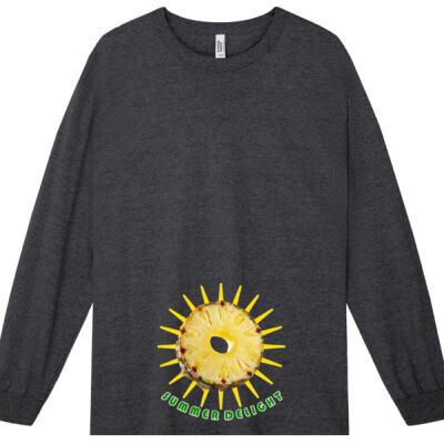 Tropical Pineapple Sun - Heavyweight Cotton Unisex Long Sleeve T-Shirt Thumbnail