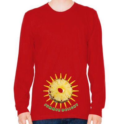 Tropical Pineapple Sun - Fine Jersey Unisex Long Sleeve T-Shirt Thumbnail
