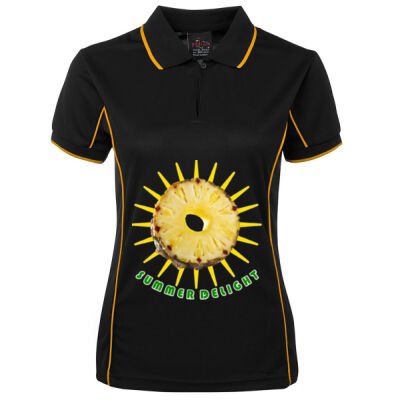 Tropical Pineapple Sun - Podium Ladies Piping Polo Thumbnail