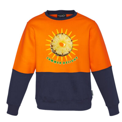 Tropical Pineapple Sun -  Unisex Hi Vis Crew Sweatshirt Thumbnail