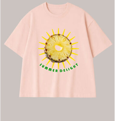 Tropical Pineapple Sun - Kids Slouch Tee - Acid Wash Thumbnail