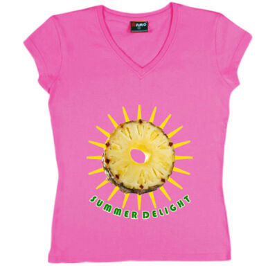 Tropical Pineapple Sun - Ladies V Neck Thumbnail