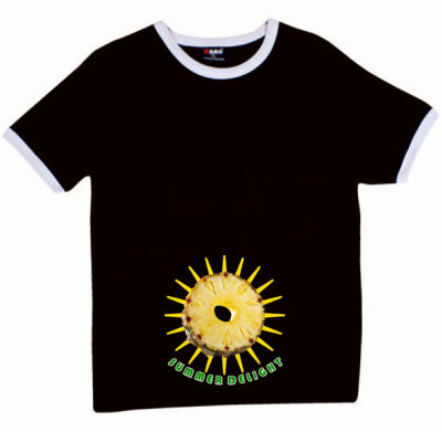 Tropical Pineapple Sun - Ringer Unisex Tee Thumbnail