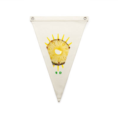 Tropical Pineapple Sun - Canvas Pennant Flag Thumbnail