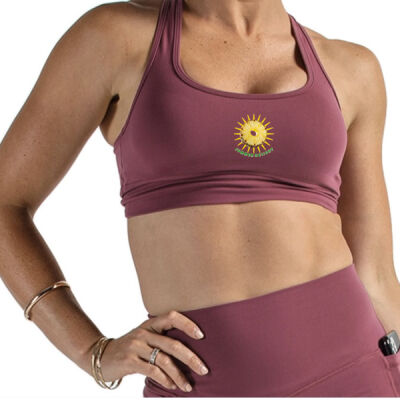 Tropical Pineapple Sun - Racer Crop - Merlot Thumbnail