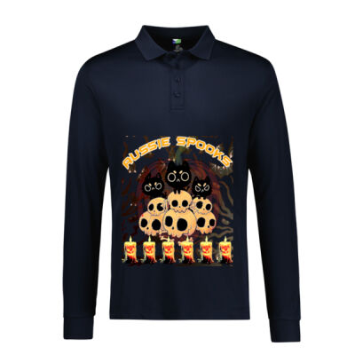 aussie spooks -  Action Mens Long Sleeve Polo Thumbnail