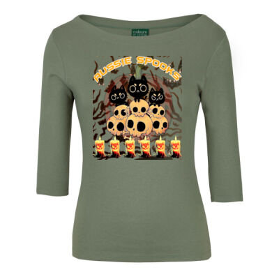 aussie spooks - C of C Ladies 3/4 Sleeve Boat Neck Tee Thumbnail