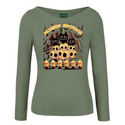 aussie spooks - C of C Ladies L/S Boat Neck Tee Thumbnail