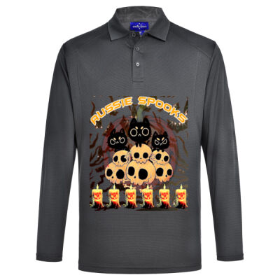 aussie spooks - LUCKY BAMBOO LONG SLEEVE POLO Mens Thumbnail