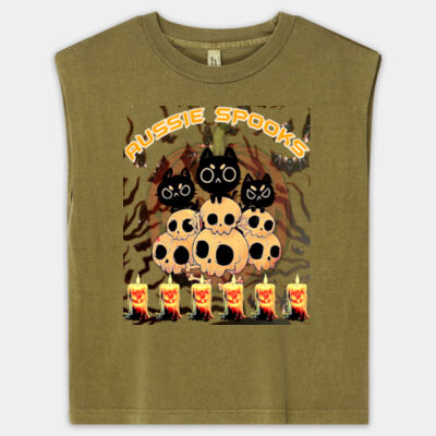 aussie spooks - Women's Garment Dyed Muscle Tee Thumbnail