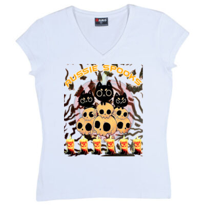 aussie spooks - Ladies V Neck Thumbnail