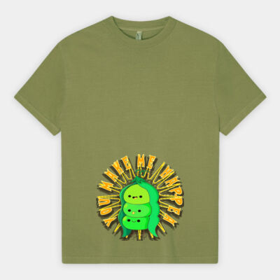  playful pea‑pod trio - Heavyweight Cotton Unisex Garment Dyed T-Shirt Thumbnail