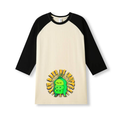  playful pea‑pod trio - Men's / Unisex 3/4 Sleeve Raglan T-shirt Thumbnail