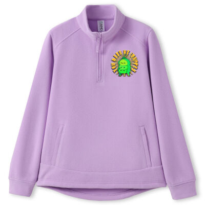  playful pea‑pod trio - 320gsm Women's Polar Fleece Half Zip Top Thumbnail