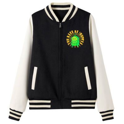  playful pea‑pod trio - 500gsm Women's/Junior Wool Blend Soft Shell Varsity Jacket Thumbnail