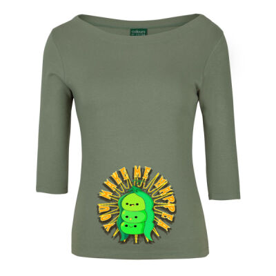  playful pea‑pod trio - C of C Ladies 3/4 Sleeve Boat Neck Tee Thumbnail