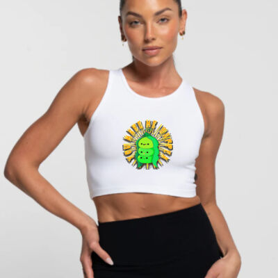  playful pea‑pod trio - Cropped Tank - Arctic Thumbnail