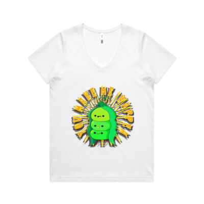  playful pea‑pod trio - Womens Maple V Neck Tee Thumbnail