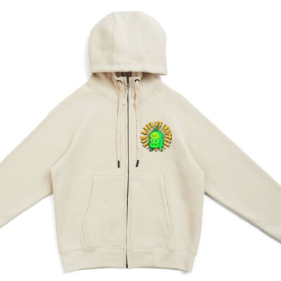  playful pea‑pod trio - Womens/Junior' Cotton Care Kangaroo Pocket Zipper Hoodie Thumbnail