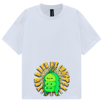  playful pea‑pod trio - Unisex Heavy Cotton Oversized Tee Thumbnail