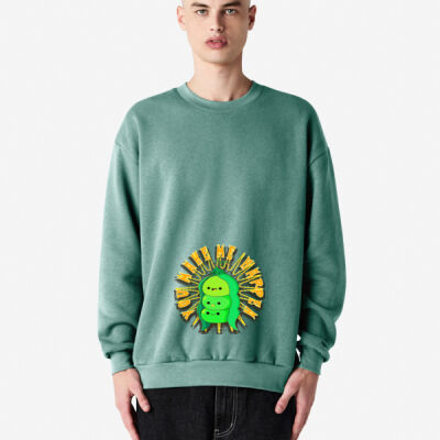  playful pea‑pod trio - ReFlex Fleece Unisex Crewneck Sweatshirt Thumbnail